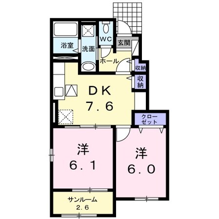 セジュール　開の物件間取画像